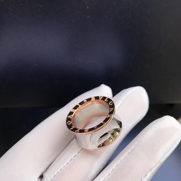 Bvlgari Rose Gold Mixed Metal Color Mirror Ring - Best Replica Jewelry™