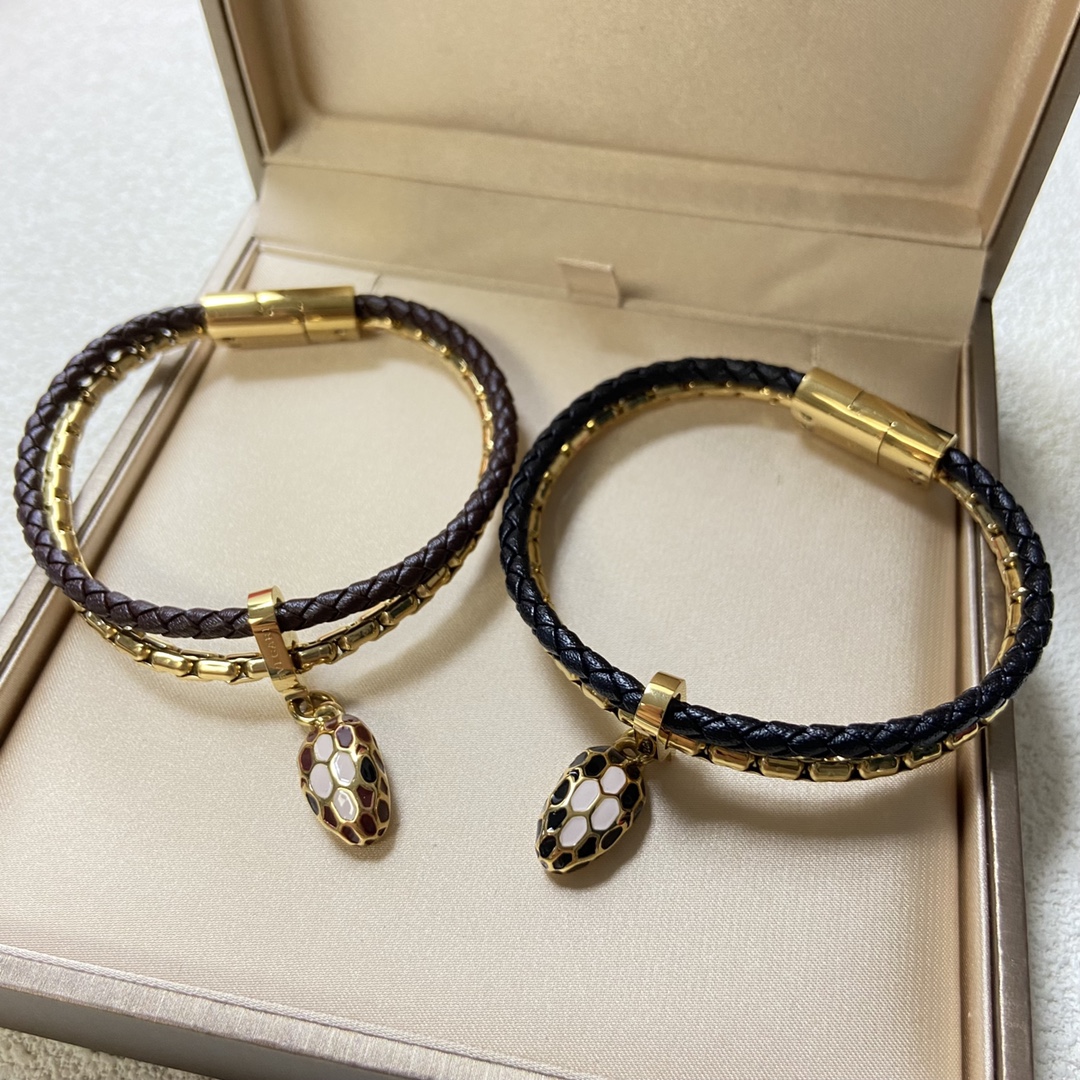 Bvlgari Serpenti Forever Leather Bracelet