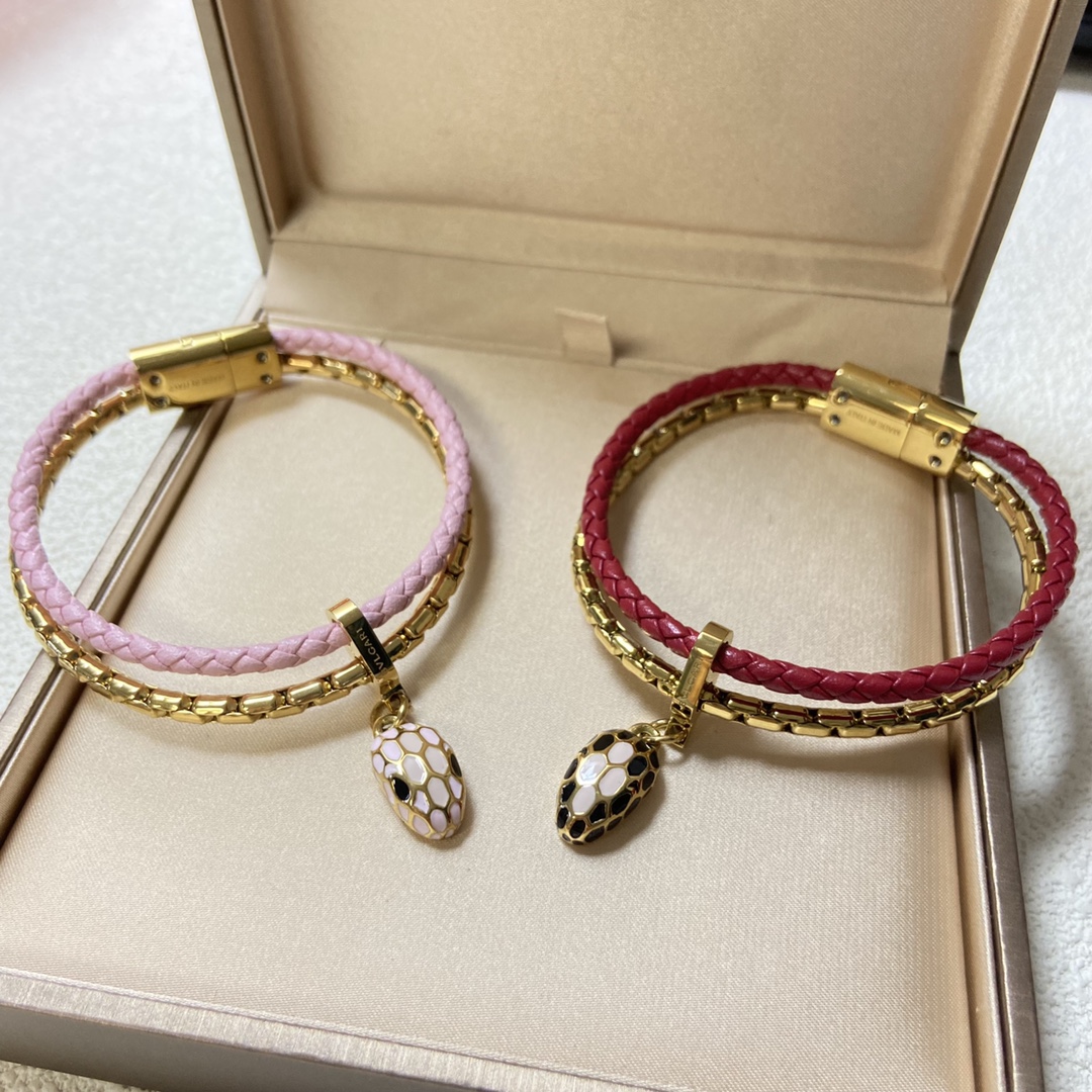 Bvlgari Serpenti Forever Leather Bracelet