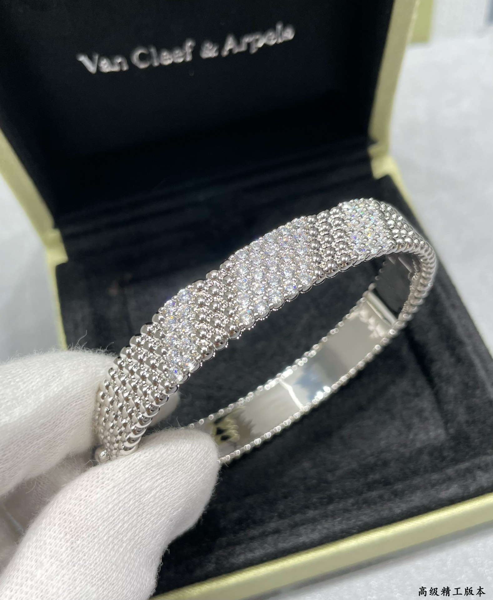 VCA Perlee Diamonds Bracelet Bangle, 5 Rows, Medium Model - Best Replica Jewelry™