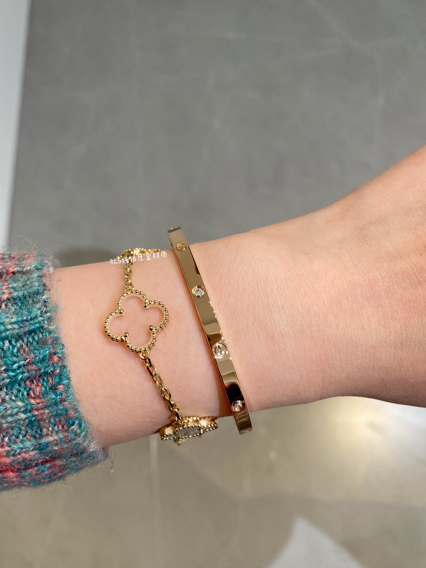 Dupe Van Cleef & Arpels Transparent Crystal Alhambra Bracelets, 5 Motifs