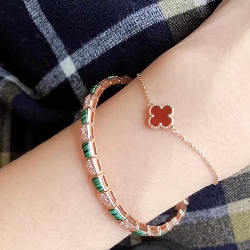 Dupe Bvlgari  Malachite Serpenti Viper Bracelet Bangle