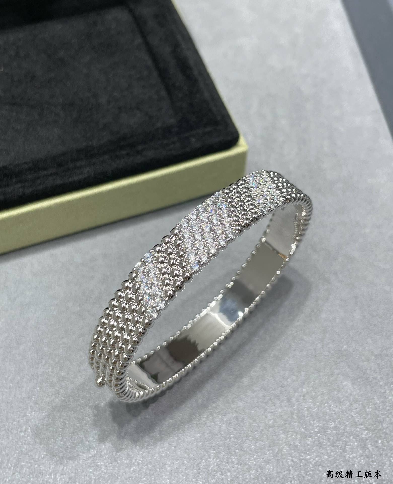 Dupe Van Cleef & Arpels Perlee Diamonds Bracelet Bangle, 5 Rows, Medium Model