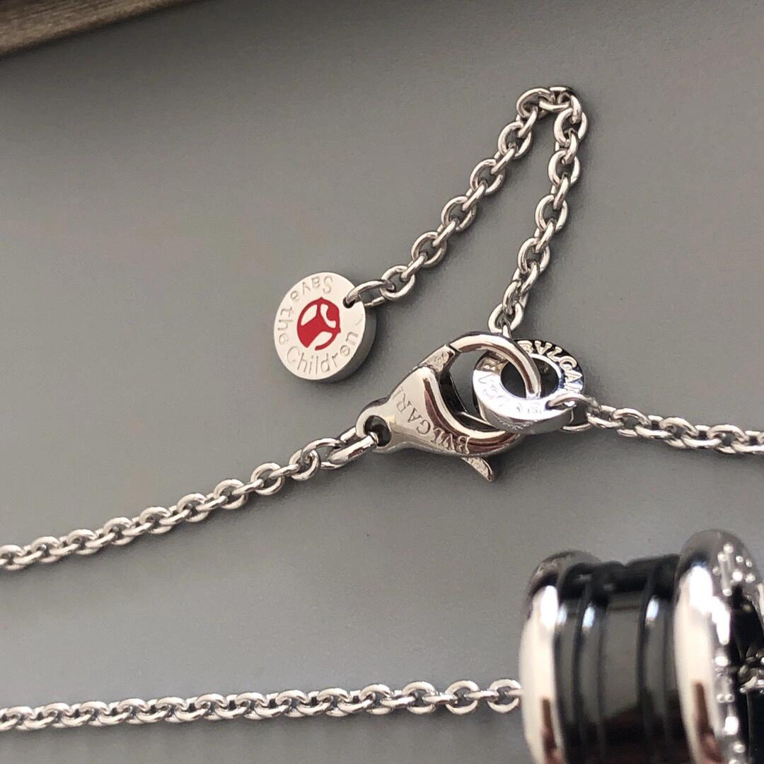Dupe Bvlgari B.zero1 Necklace in Silver Chain with Black Ceramic