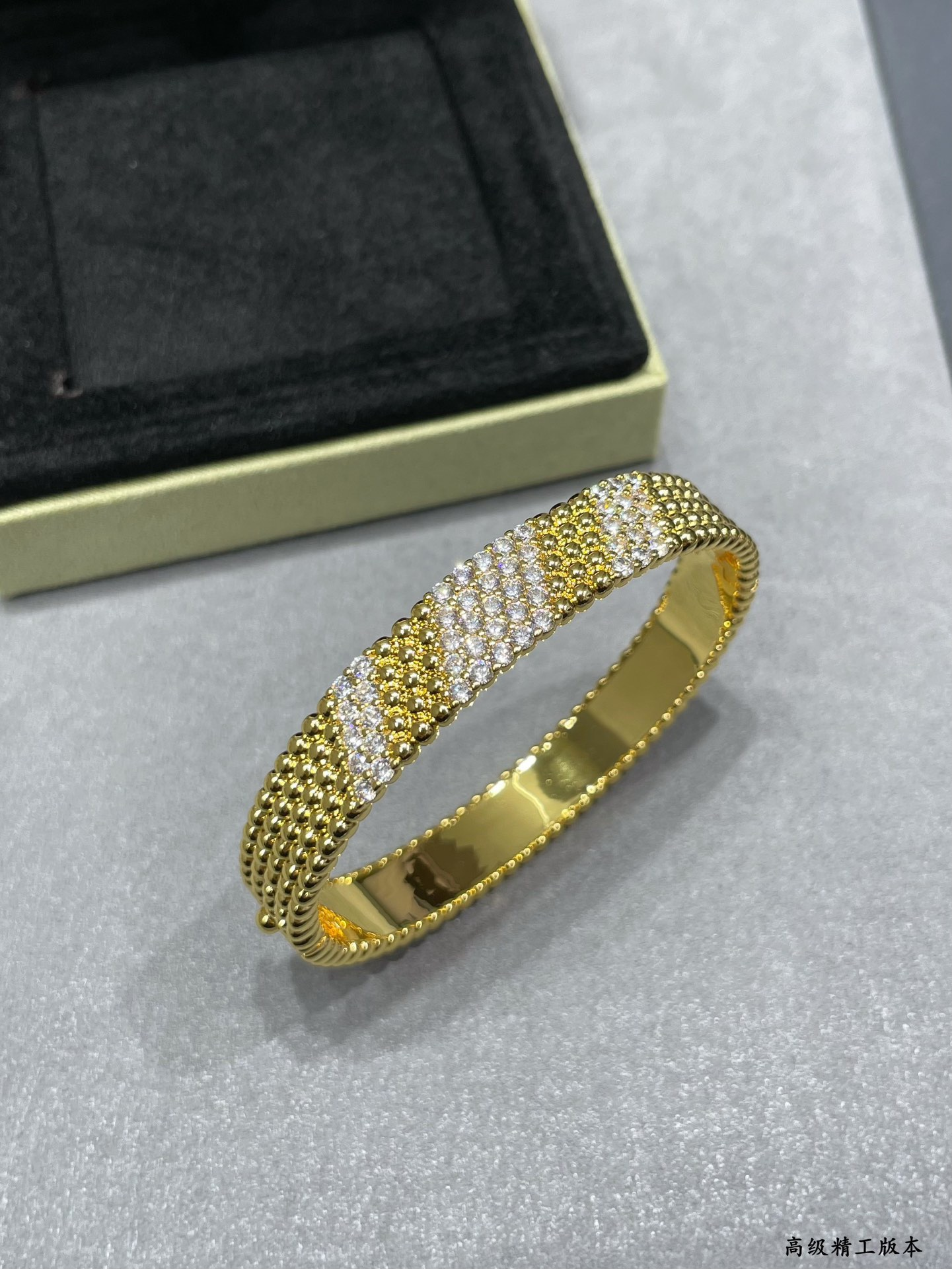 Dupe Van Cleef & Arpels Perlee Diamonds Bracelet Bangle, 5 Rows, Medium Model