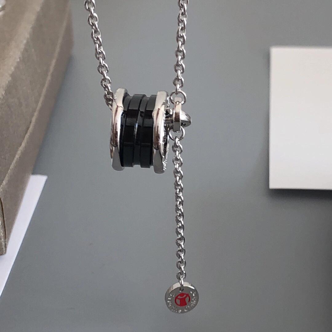 Dupe Bvlgari B.zero1 Necklace in Silver Chain with Black Ceramic