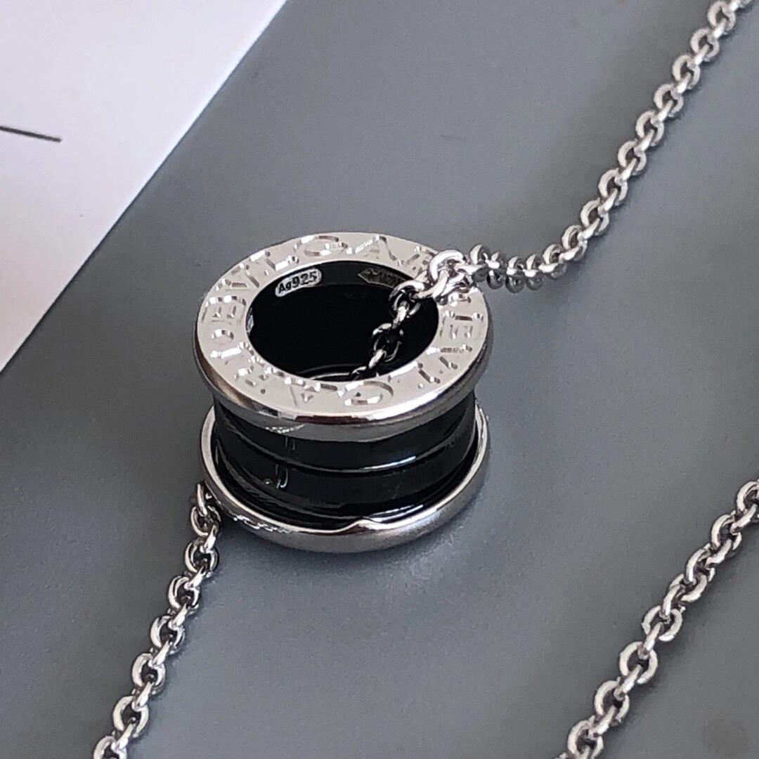 Dupe Bvlgari B.zero1 Bracelet in Silver Chain with Black Ceramic