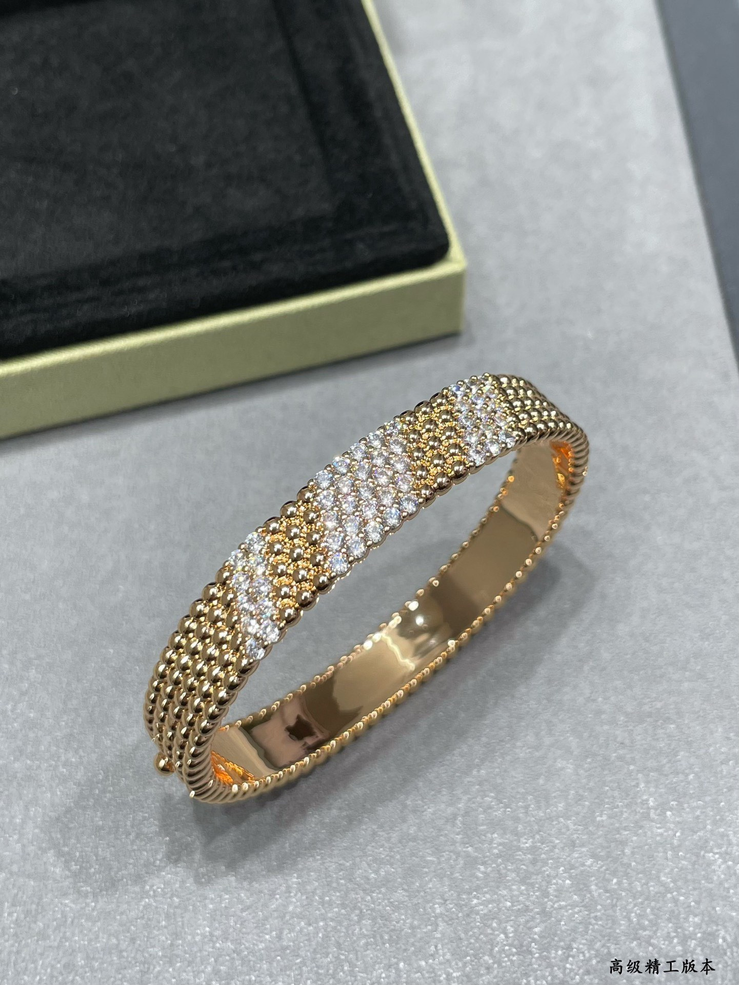 Dupe Van Cleef & Arpels Perlee Diamonds Bracelet Bangle, 5 Rows, Medium Model