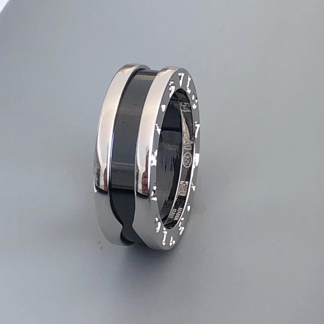 Dupe Bvlgari B.zero1 Ring in Silver with Black Ceramic