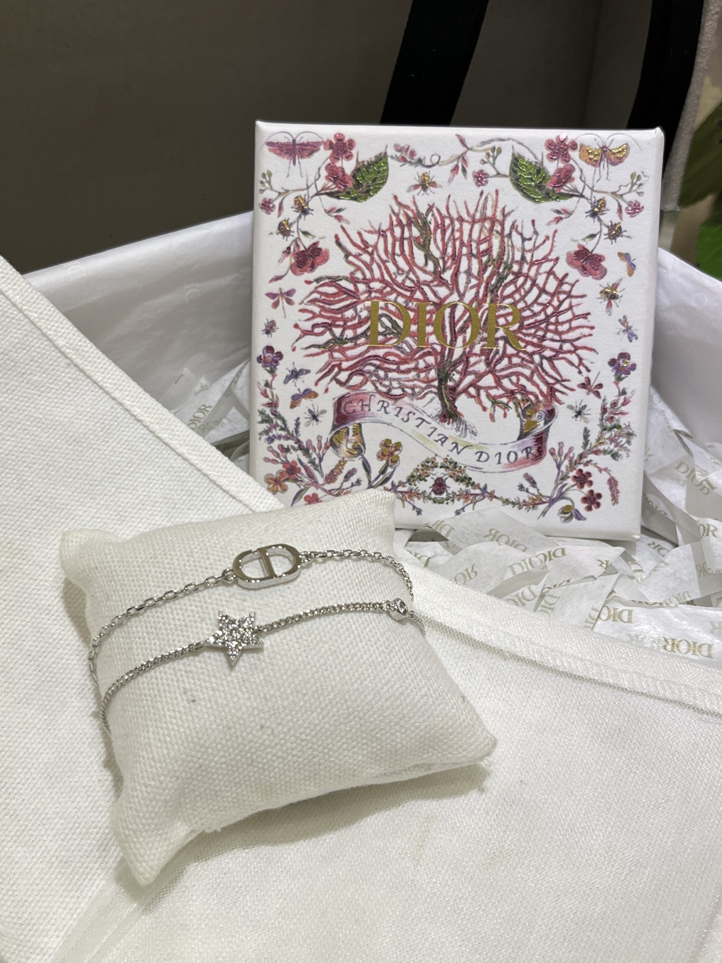 Dupe Dior Two Layered Chain with Star Charm Bracelet