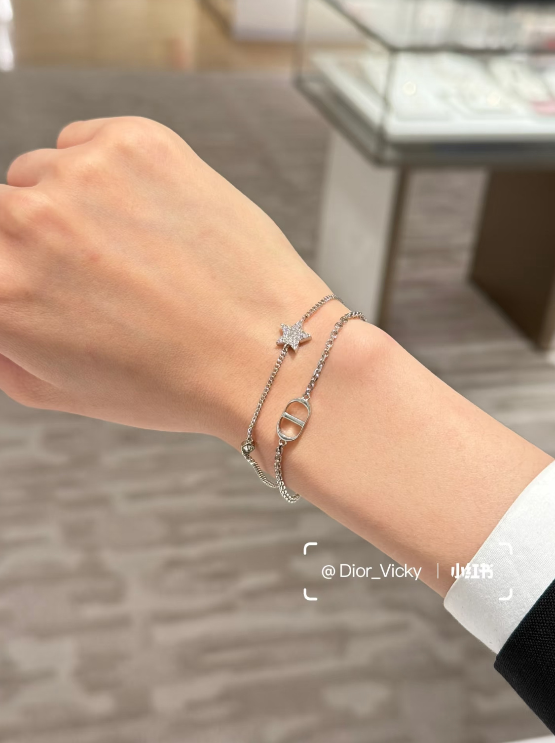 Dupe Dior Two Layered Chain with Star Charm Bracelet