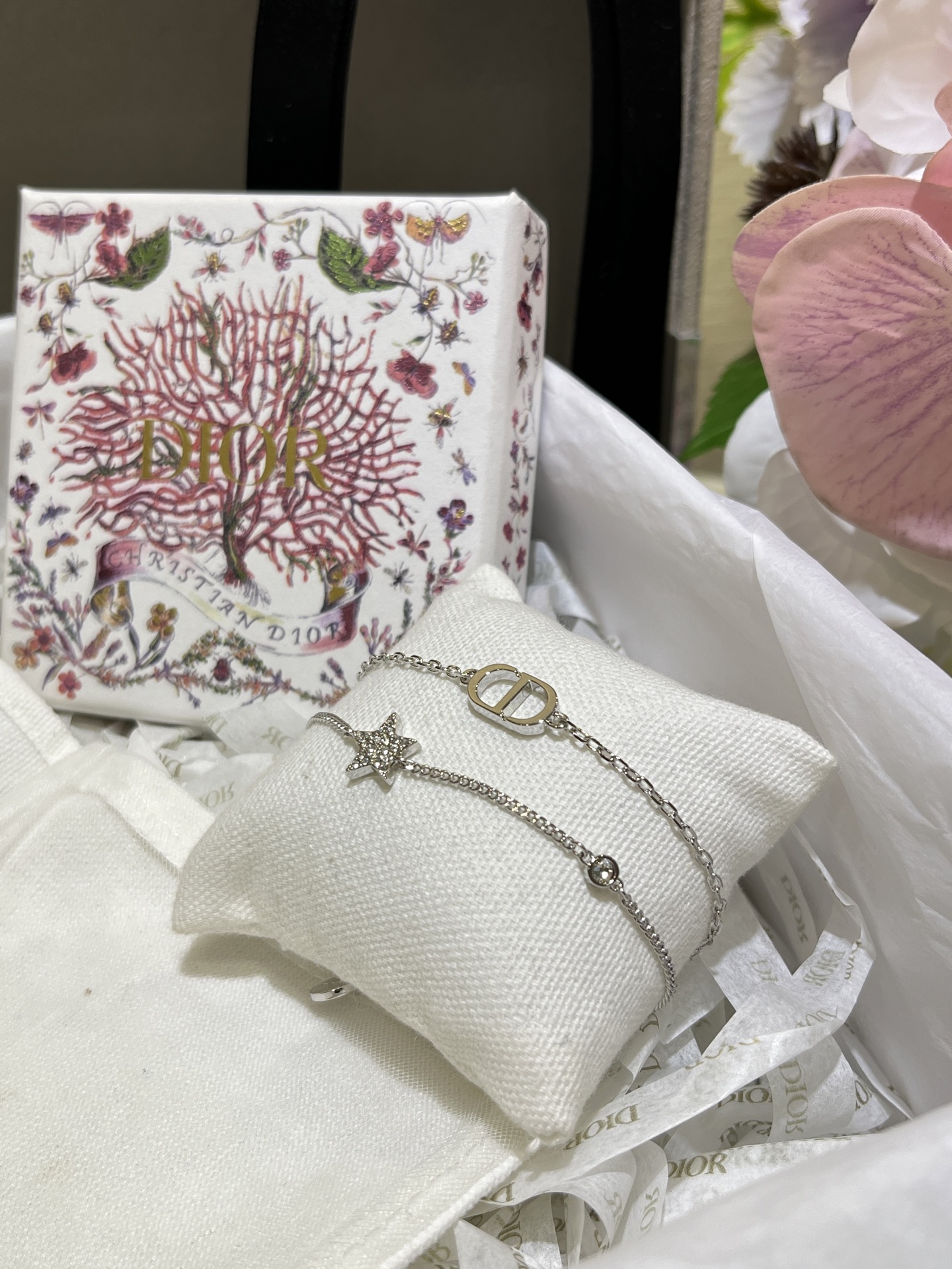 Dupe Dior Two Layered Chain with Star Charm Bracelet