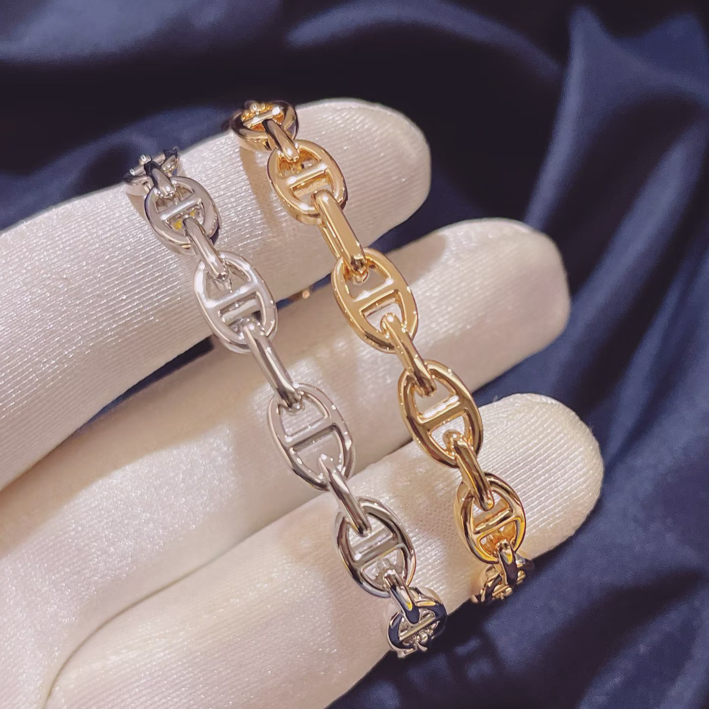 Dupe Hermes Chaine D'ancre Enchainee Bracelet Bangle