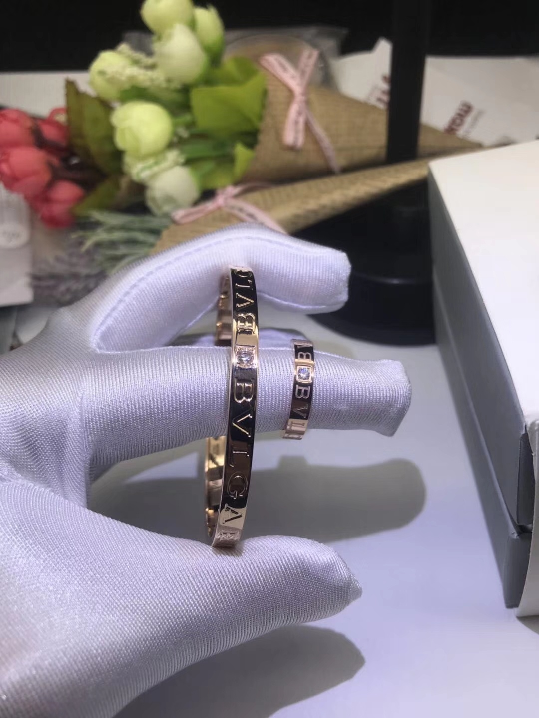 Dupe Bvlgari B.zero1 Ring with Debossed Monogram