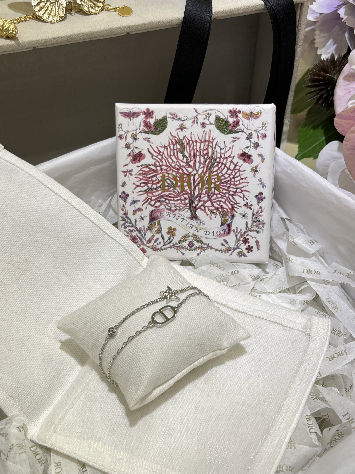 Dupe Dior Two Layered Chain with Star Charm Bracelet