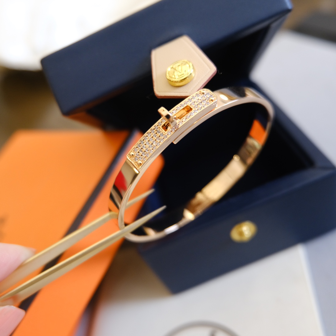 Dupe Hermes Kelly Pave Bracelet Bangle