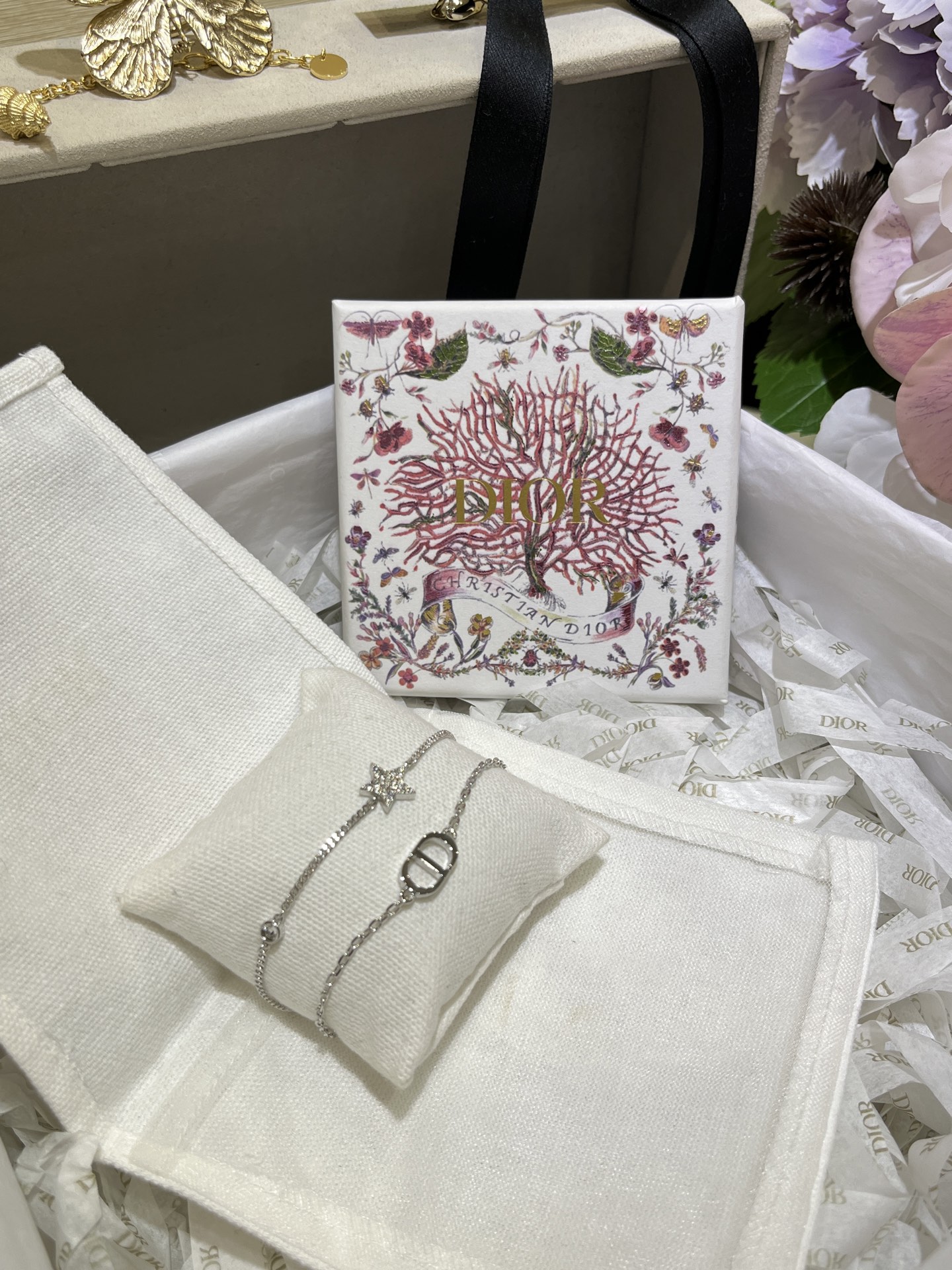 Dupe Dior Two Layered Chain with Star Charm Bracelet