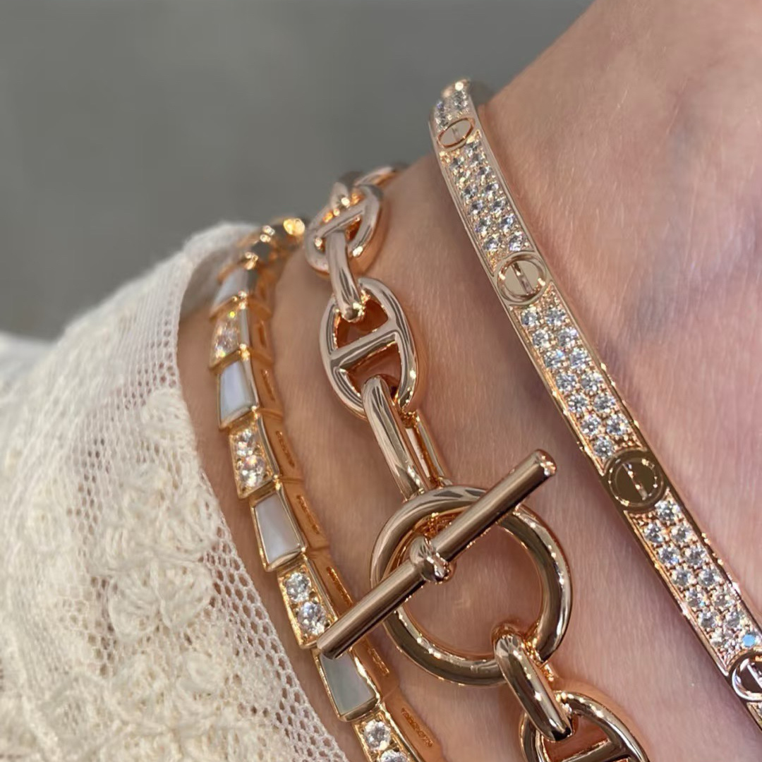 Dupe Hermes Chaine D'ancre Enchainee Bracelet Bangle