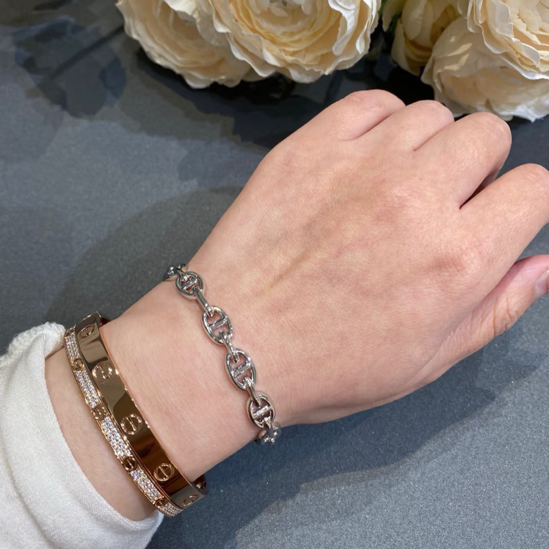 Dupe Hermes Chaine D'ancre Enchainee Bracelet Bangle