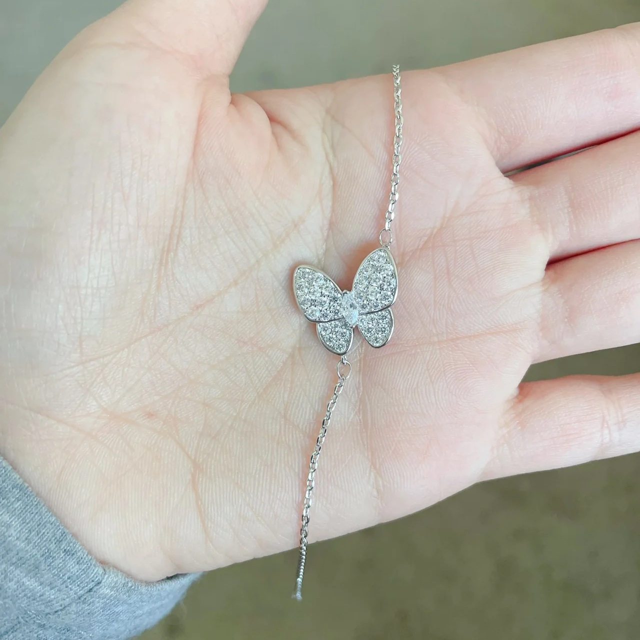 Dupe Van Cleef & Arpels Fauna Sweet Diamond Butterfly Bracelet, 1 Motif