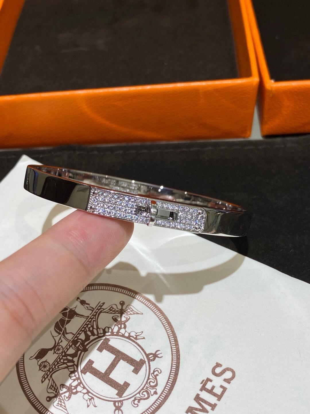 Hermes Kelly Pave Bracelet Bangle - Best Replica Jewelry™