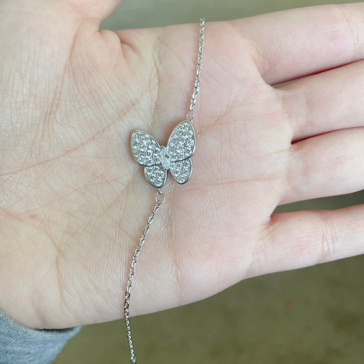 Dupe Van Cleef & Arpels Fauna Sweet Diamond Butterfly Bracelet, 1 Motif