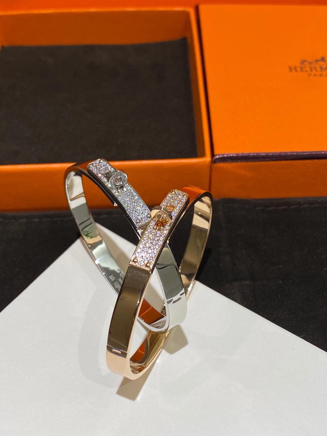 Hermes Kelly Pave Bracelet Bangle - Best Replica Jewelry™