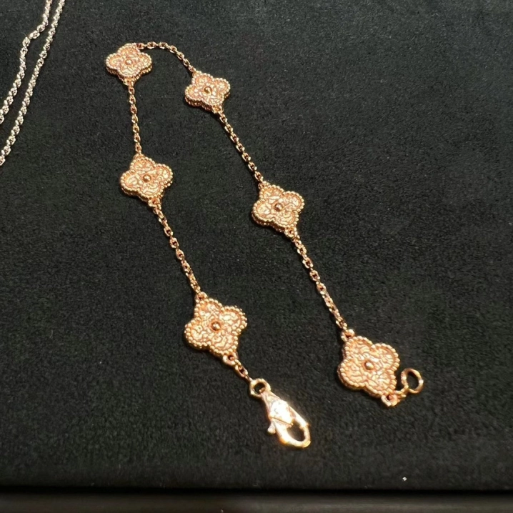 Dupe Van Cleef & Arpels Sweet Alhambra Bracelet, 6 Motifs, Rose Gold