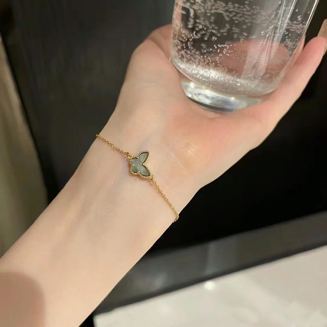 Dupe Van Cleef & Arpels Sweet Heart Butterfly Alhambra Bracelet 1 Motif on Wrist