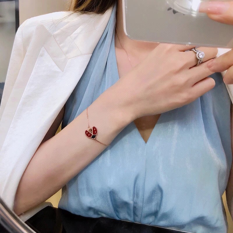 Dupe Van Cleef & Arpels Fauna Ladybug Lucky Spring Bracelet on Wrist