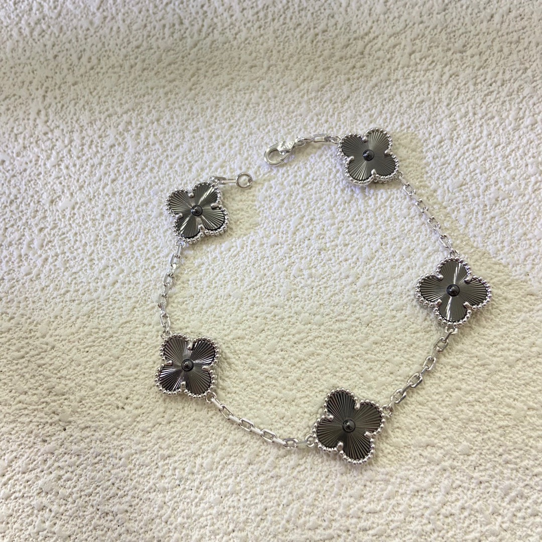 Dupe Van Cleef & Arpels Two-tone Guilloche Vintage Alhambra Earrings Bracelet Necklace