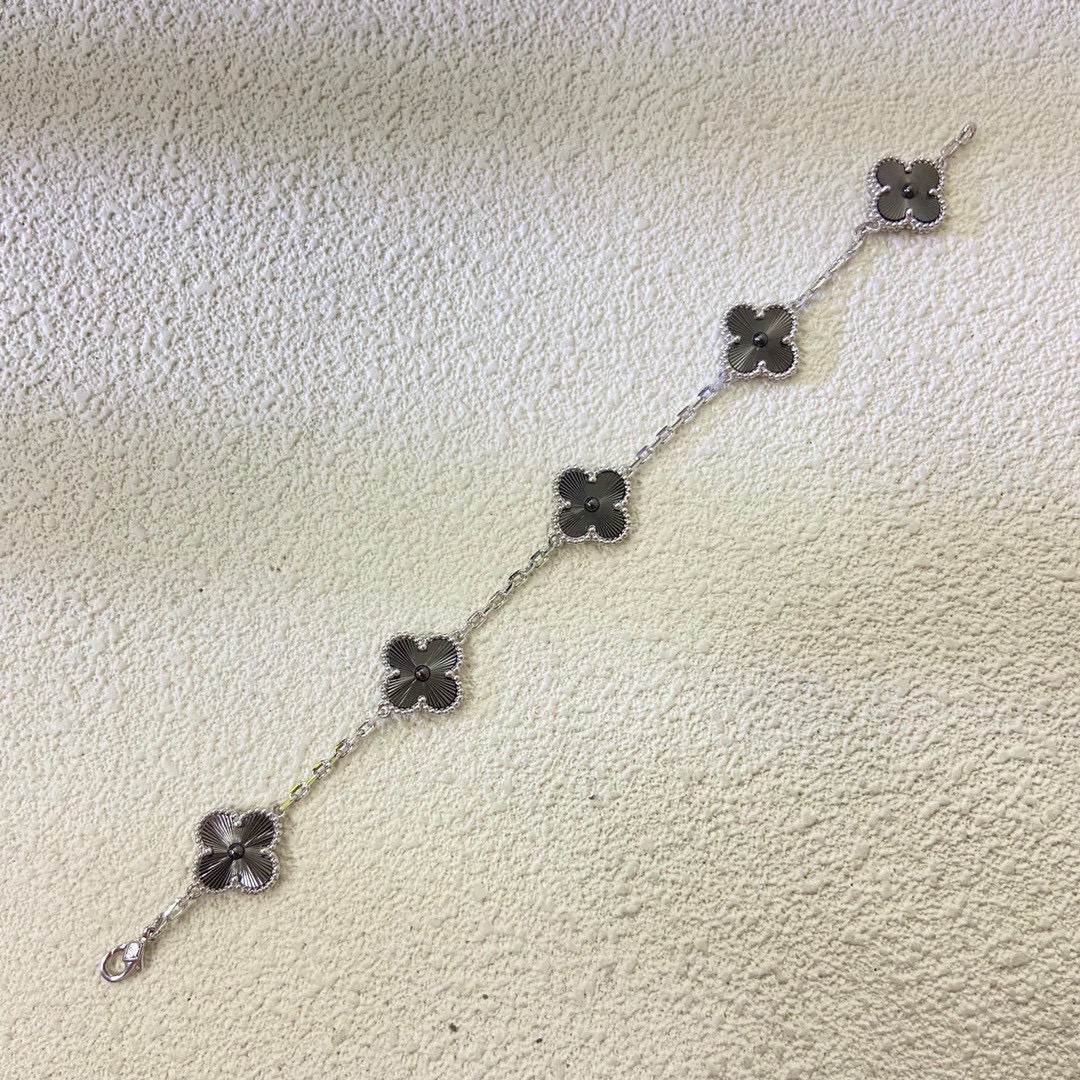 Dupe Van Cleef & Arpels Two-tone Guilloche Vintage Alhambra Earrings Bracelet Necklace