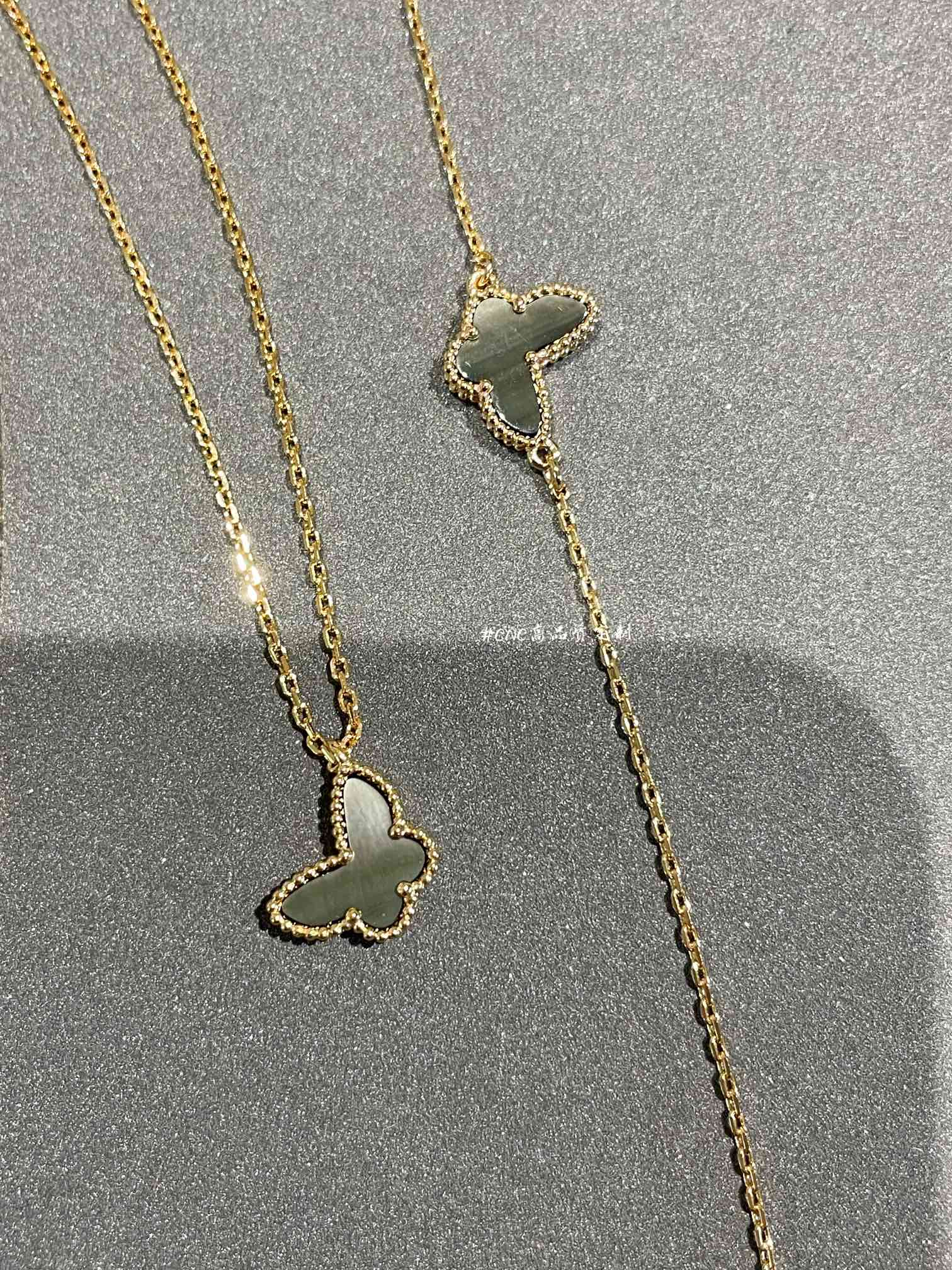 Dupe Van Cleef & Arpels Fauna Gray Butterfly Earrings Bracelet Necklace