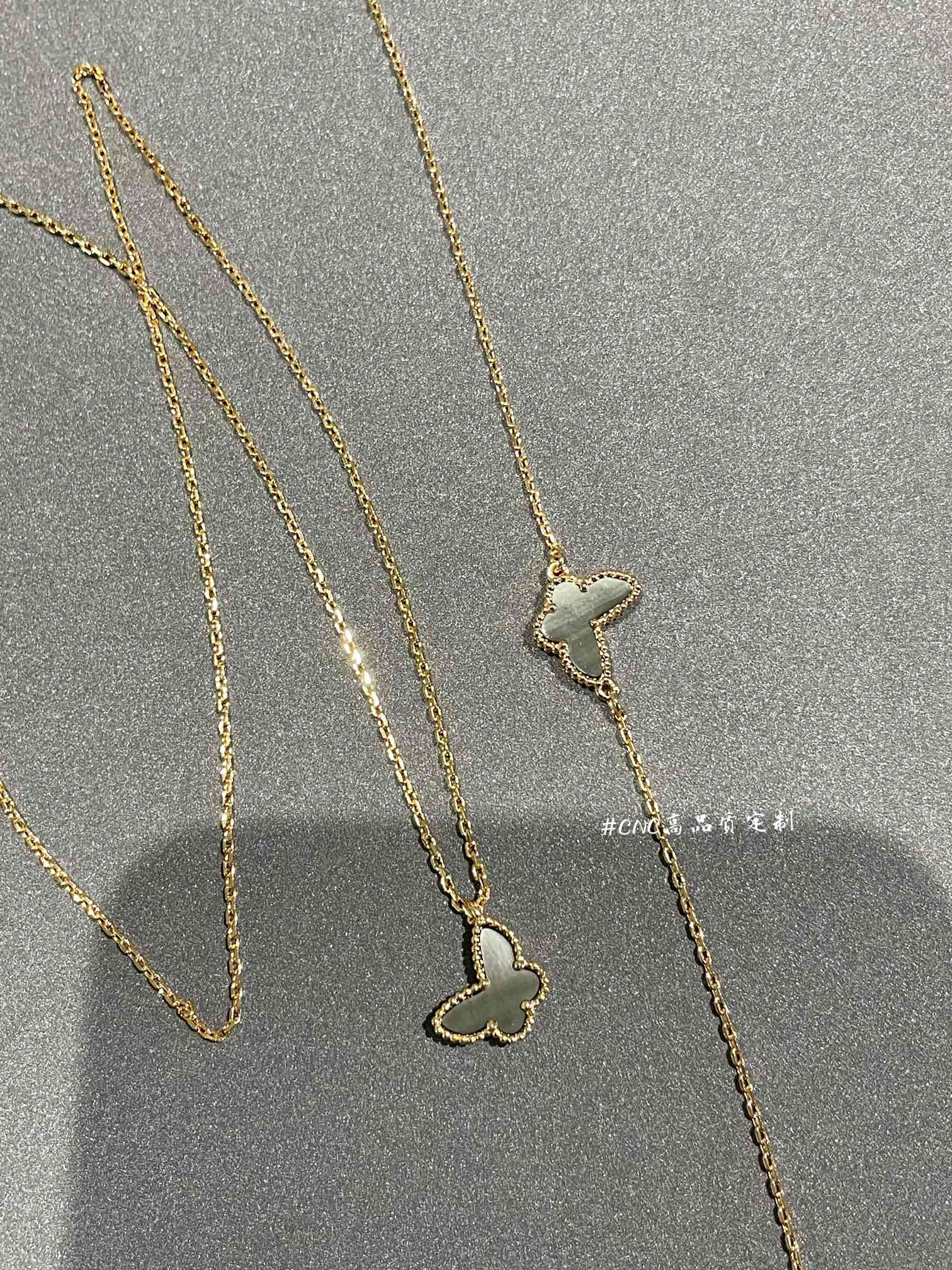 Dupe Van Cleef & Arpels Fauna Gray Butterfly Earrings Bracelet Necklace