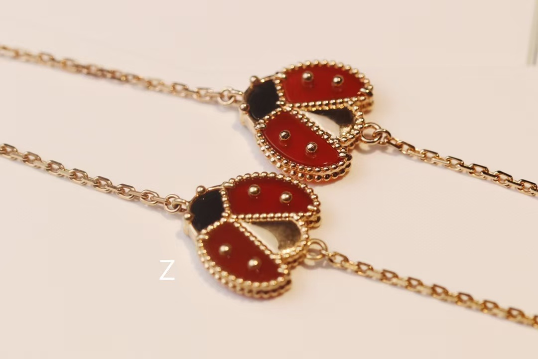 Dupe Van Cleef & Arpels Fauna Lucky Spring Bracelet, Open Wings Ladybug