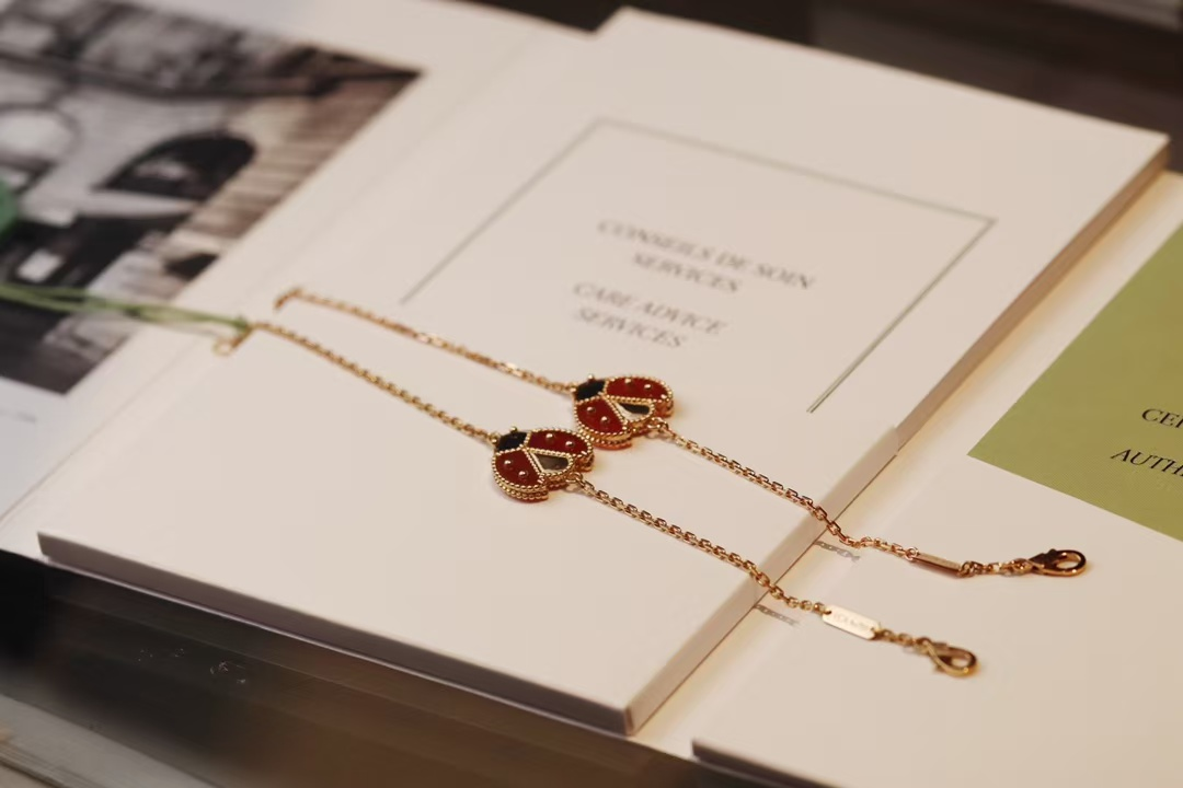 Dupe Van Cleef & Arpels Fauna Lucky Spring Bracelet, Open Wings Ladybug