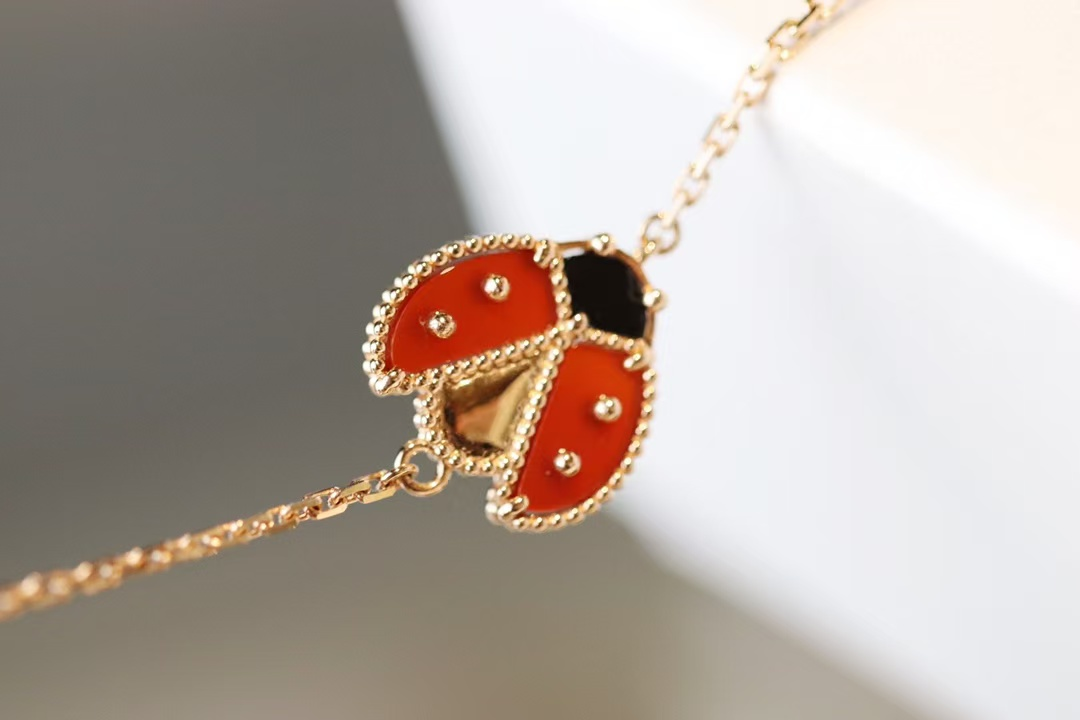 Dupe Van Cleef & Arpels Fauna Lucky Spring Bracelet, Open Wings Ladybug