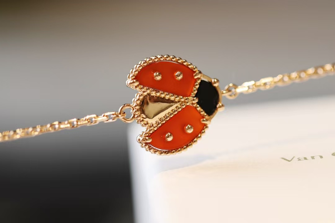 Dupe Van Cleef & Arpels Fauna Lucky Spring Bracelet, Open Wings Ladybug