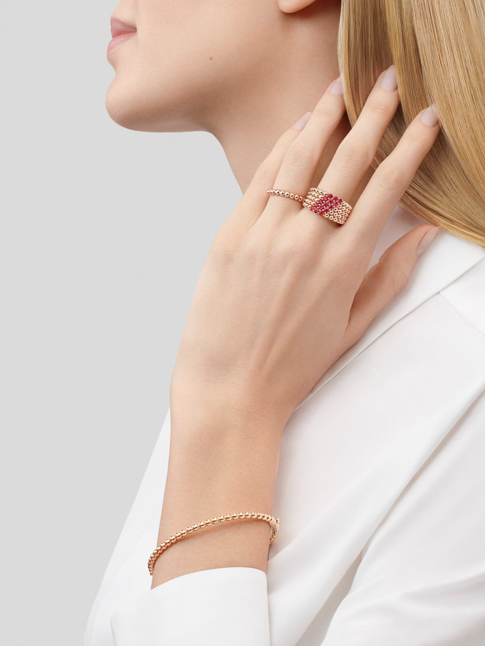 Dupe Van Cleef & Arpels Perlee Pearls of Gold Bracelet - Medium Bangle