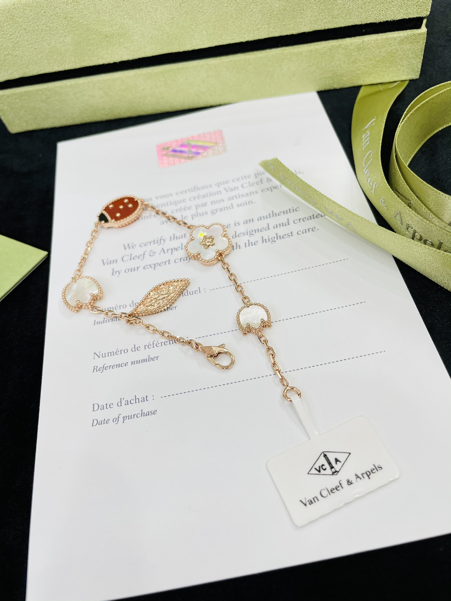 Dupe Van Cleef & Arpels Fauna Ladybug Lucky Spring Bracelet, 5 Motifs