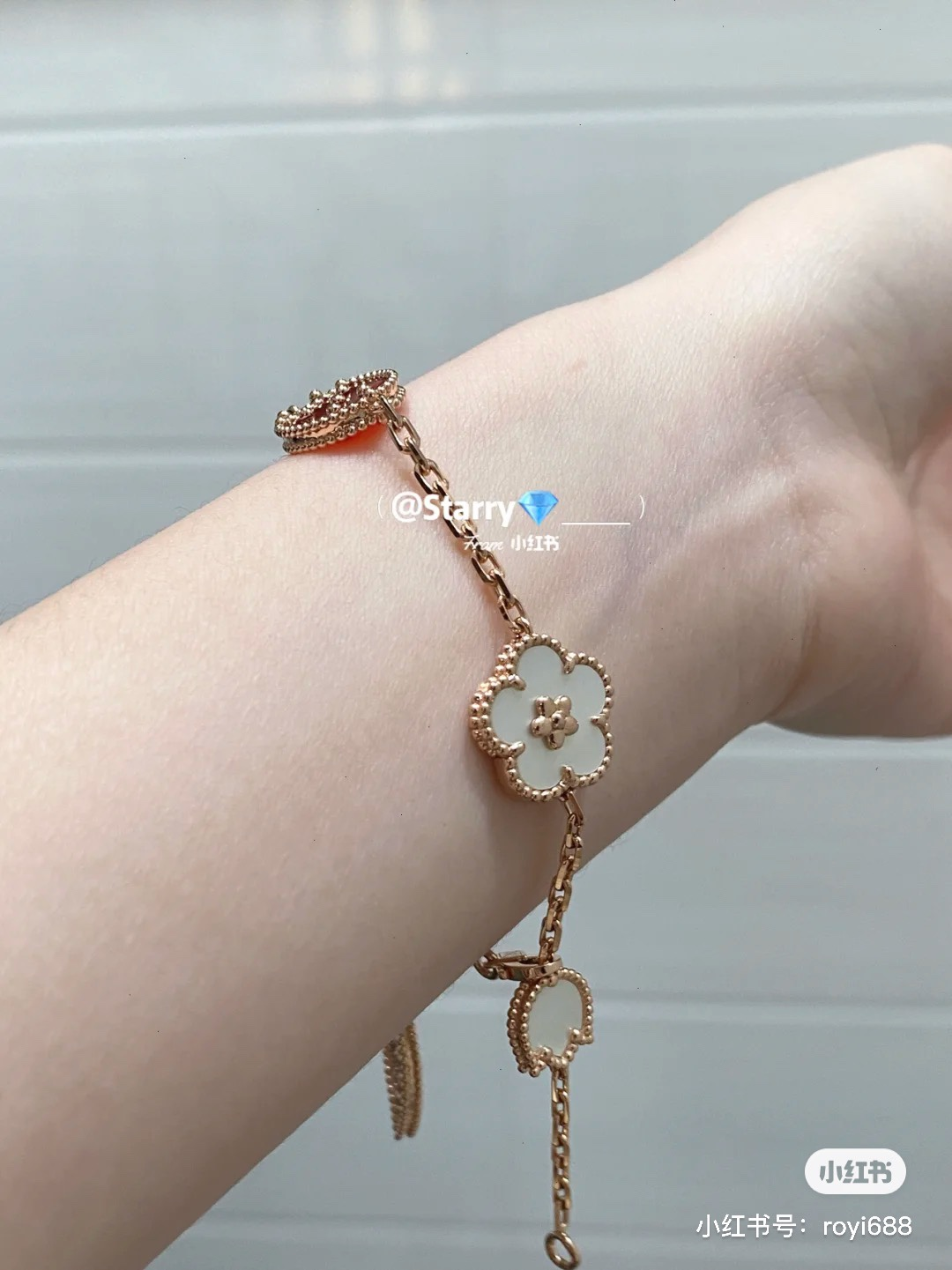 Dupe Van Cleef & Arpels Fauna Ladybug Lucky Spring Bracelet, 5 Motifs on wrist