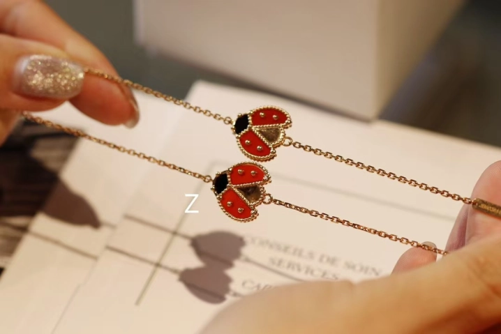 Dupe Van Cleef & Arpels Fauna Lucky Spring Bracelet, Open Wings Ladybug