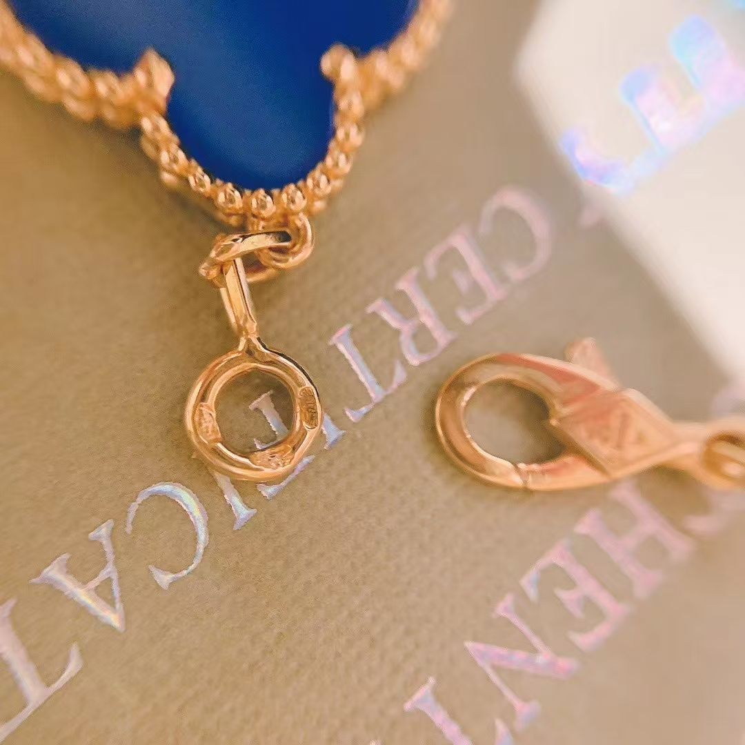 Fake Van Cleef & Arpels Deep Blue Agate Vintage Alhambra Bracelet 5 Motifs