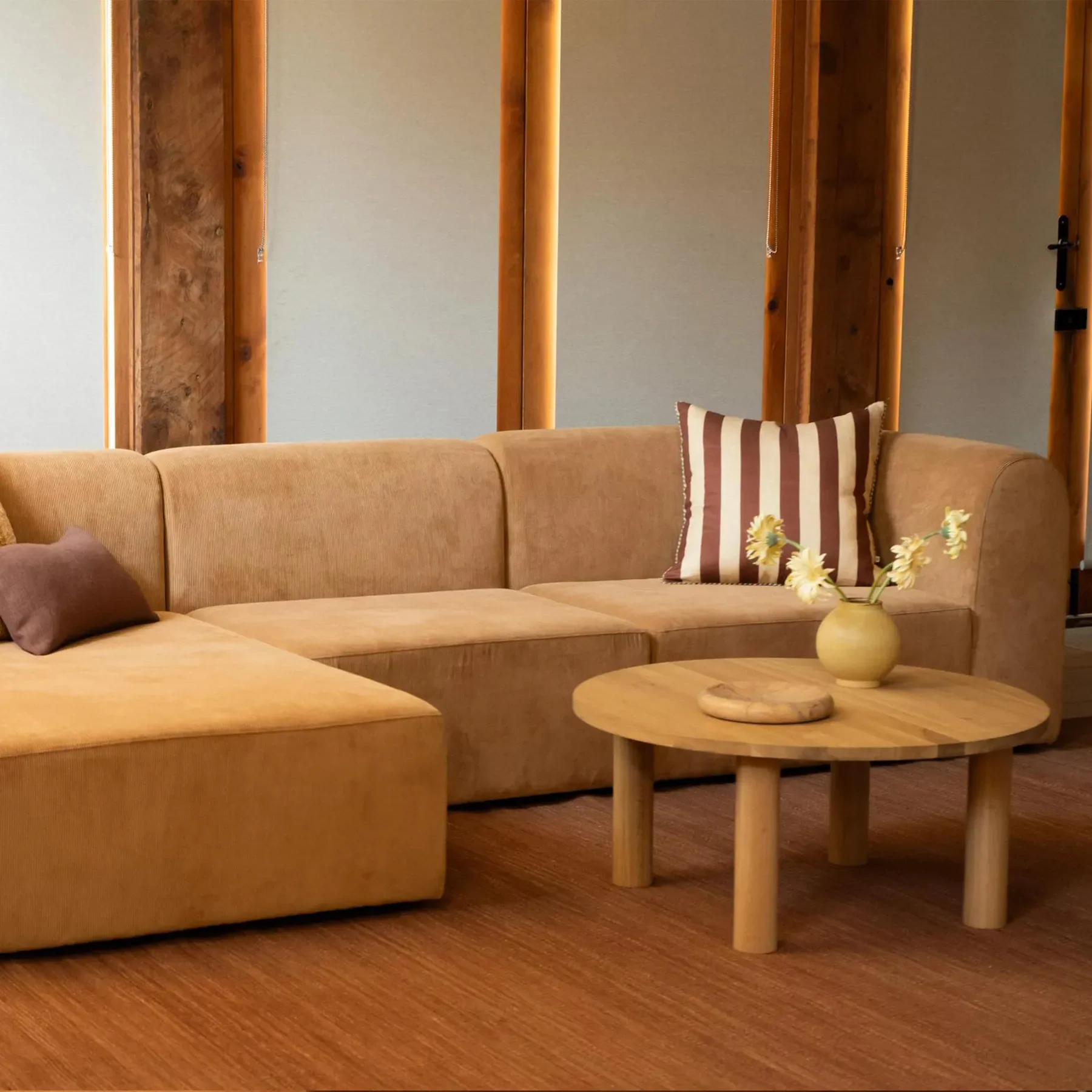 Berg 4 Seater LHF Chaise Sofa - Corduroy Fawn