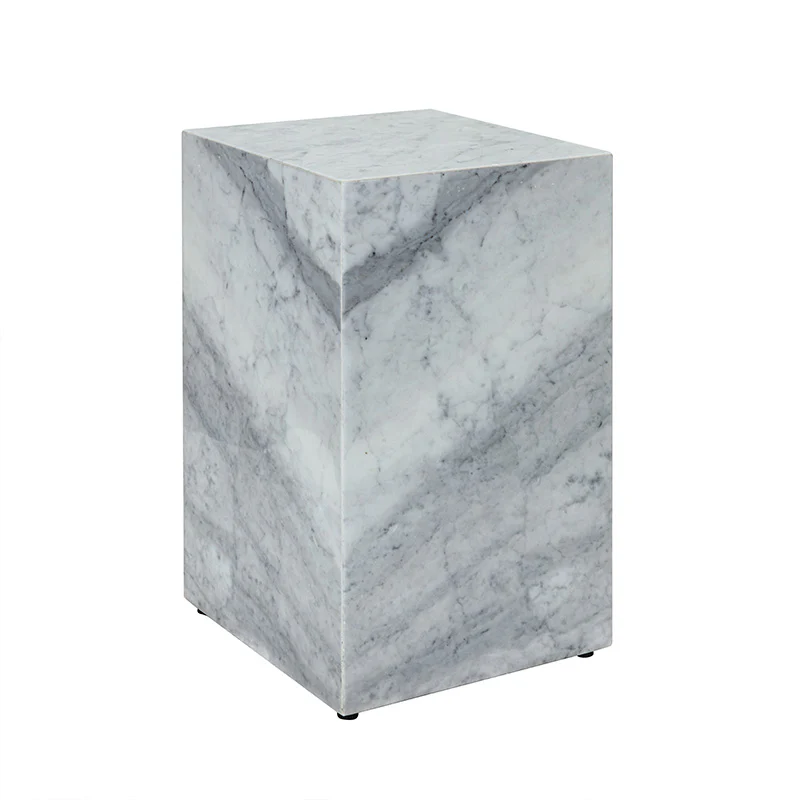 Stage Marble Side Table Tall - Grey Carrara