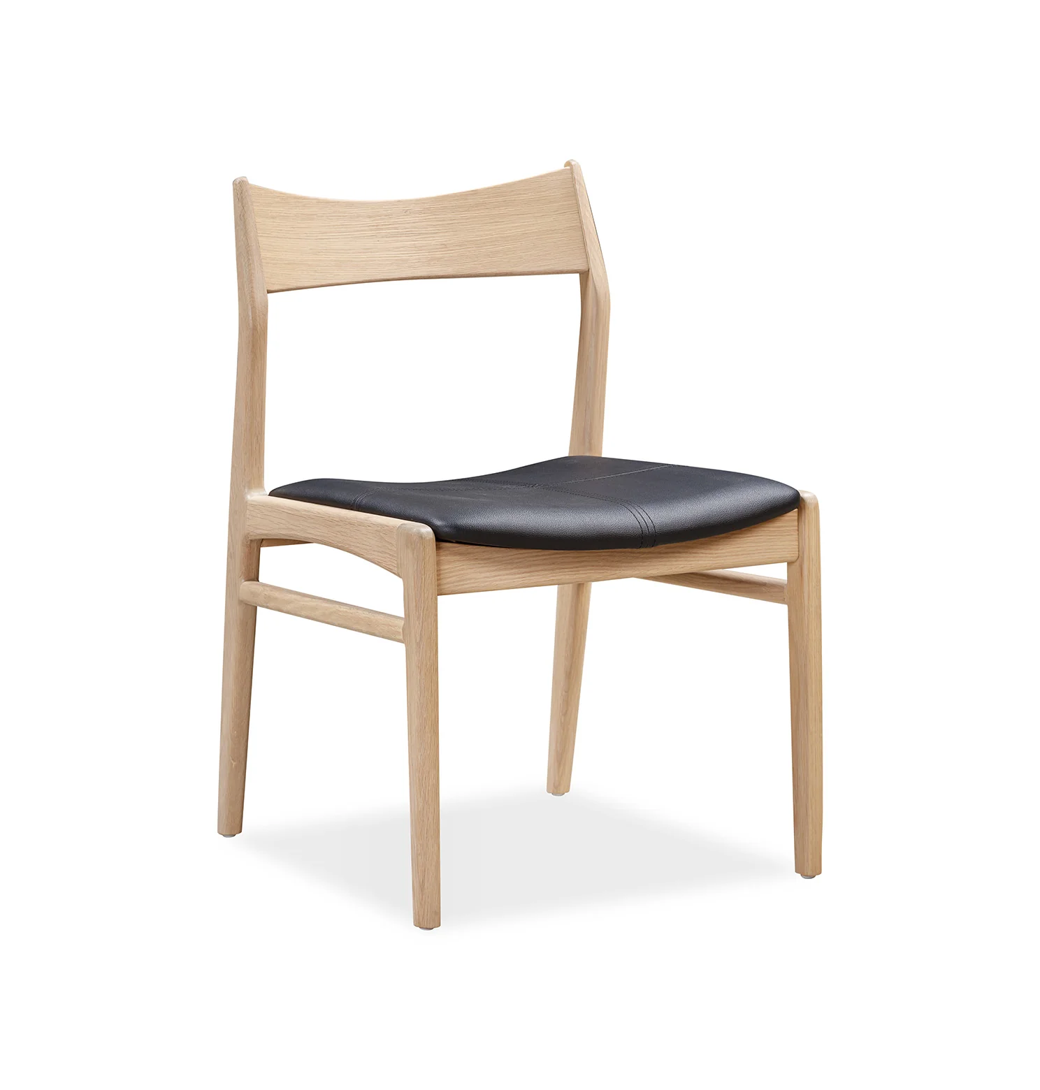 Eclipse Dining Chair - Oak / Black Leather