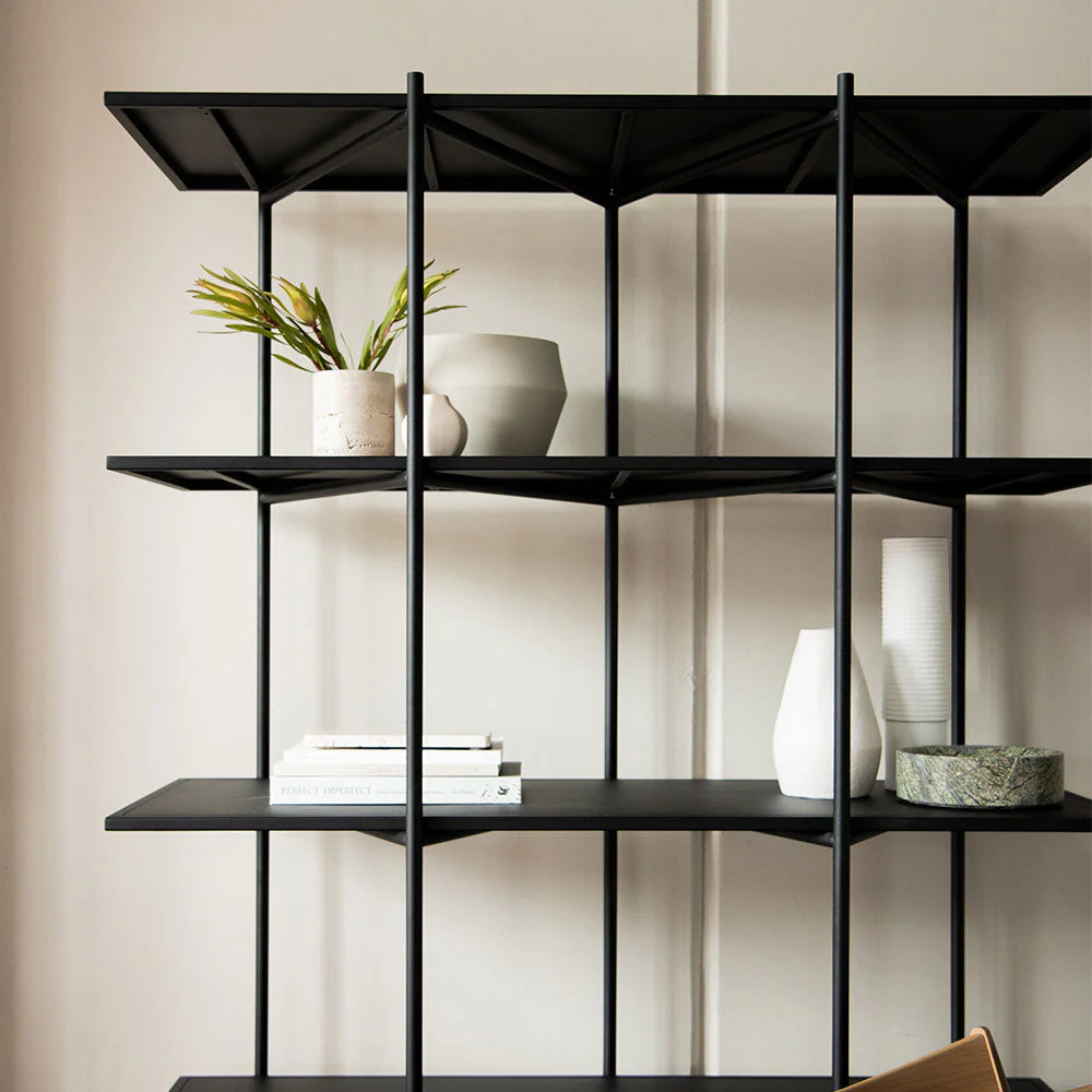 Cross Shelving Unit Tall - Black