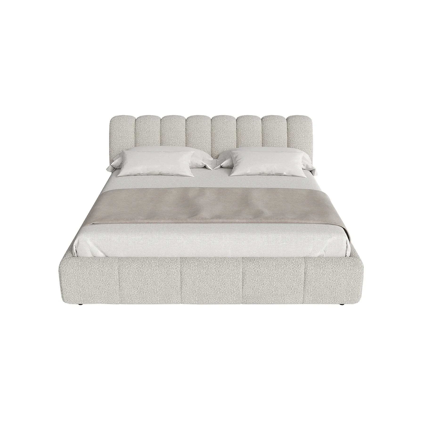 Salami Queen Bed - Maya Cream Boucle