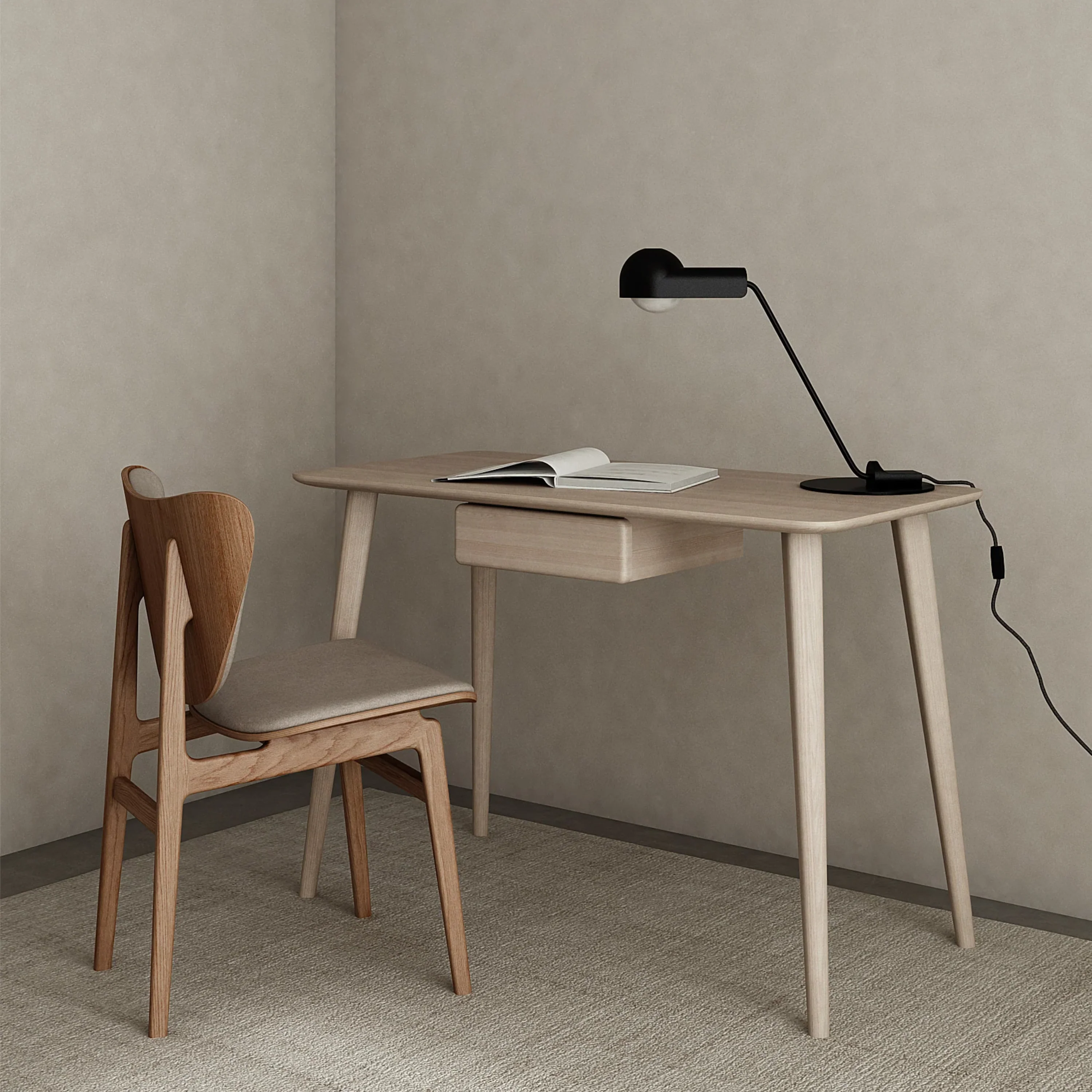 Domani Desk with Draw in European Oak