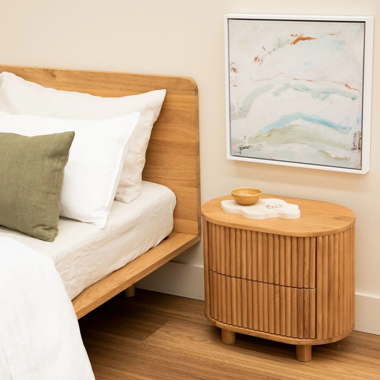 Ripple Bedside Table - Oak